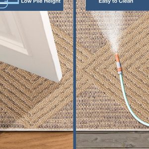 Indoor/ Outdoor Diamond Rug, 5'3" X 7'3" - Silver