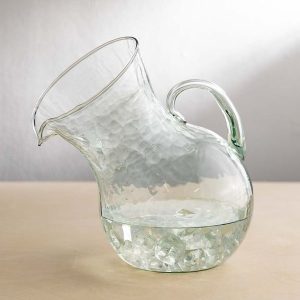 Large Recycled Glass-Tilted Pitcher