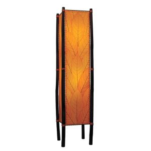 Handcrafted Rattan and Cocoa Leaves Floor Lamp - Multi