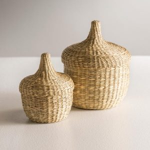 Seagrass Acorn Shaped Nesting Baskets