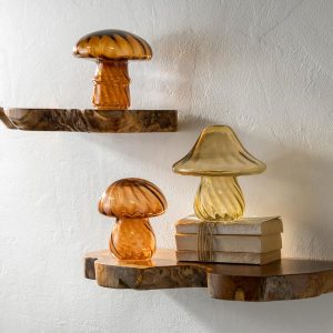 Autumn Glass Mushrooms, Set of 3