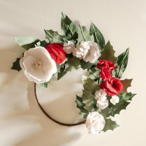 Handcrafted Fabric Magnolia Wreath