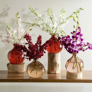 7" Balloon Vase with 5 Stems of Fresh Cut Orchids