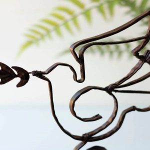 Metal Peace Dove on Rock Base