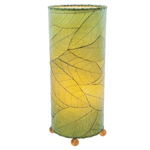Outdoor/ Indoor Cocoa Leaf Cylinder Table Lamp - Blue