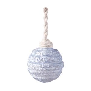Glass Snowball Ornaments, Set of 3 - Hazy Blue