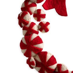 Wool and Felt Peppermint Candy Wreath