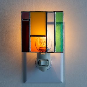 Mission Style Glass Nightlight - Gray