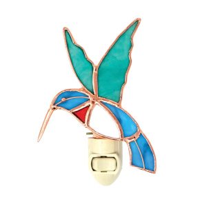 Stained Glass Hummingbird Nightlight