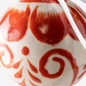 Handcrafted Talavera Ceramic Ornaments, Set of 2 - Red