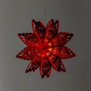 Lighted Paper Hanging Snowflake - White