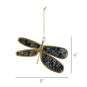 Glass Mirrored Hanging Dragonfly