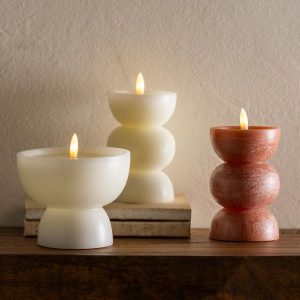 LED Mid-Mod Candles, Short - Cream