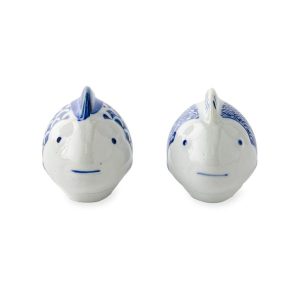 Blue Floating Ceramic Fish, Set of 2