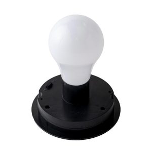 All-Weather Wicker Solar Table Lantern - Black