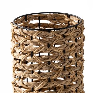 Woven Cattail Column Floor Lamp