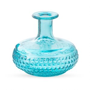 Diamond Recycled Glass Bud Vases, Set of 6 - Amber