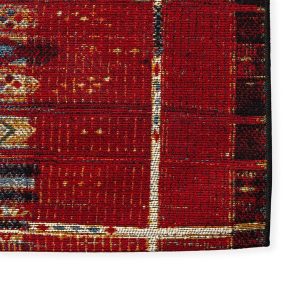 Marina Tribal Stripe Red Area Rug Collection