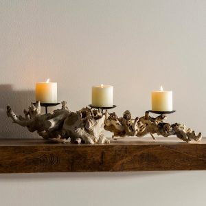 Gamma Wood Candle Holder
