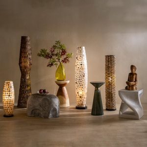 Mid-Mod Tall Rattan Woven Floor Lamp