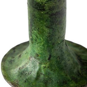 Forged Iron Green Patina Taper Candle Holders, Set of 4