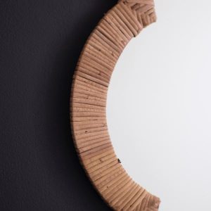 Woven Flower-Shaped Framed Mirror
