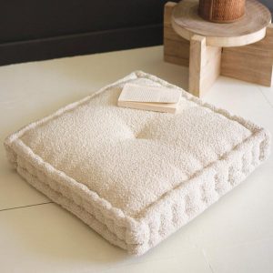 Pearl Boucl' Square Floor Cushion