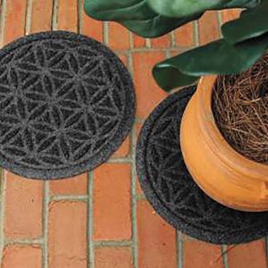 Waterhog 17"Dia. Tree of Life Plant Trivets, Set of 2 - Charcoal